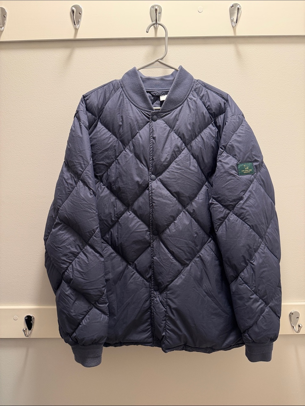 Aime Leon Dore x Woolrich Quilted Puffer Jacket in Navy Steel blue